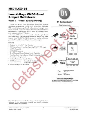 MC74LCX158MG datasheet  